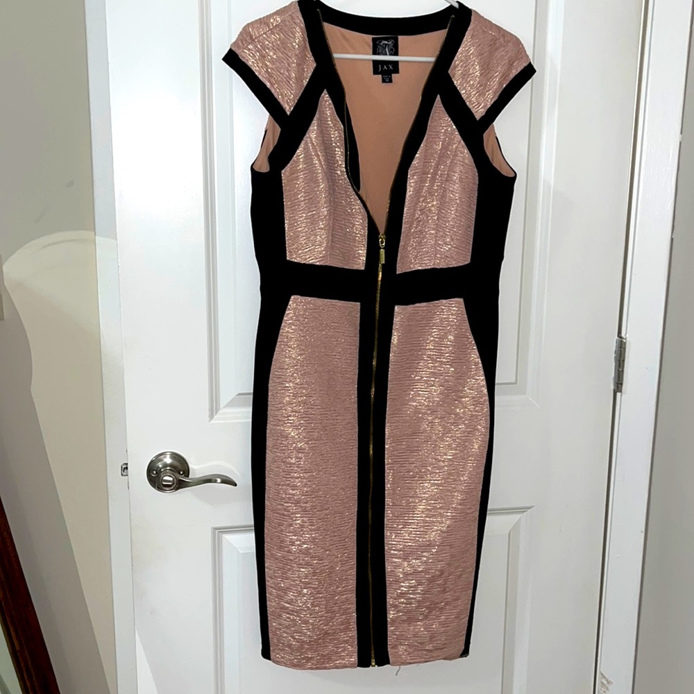 Jax metallic beige and black dress